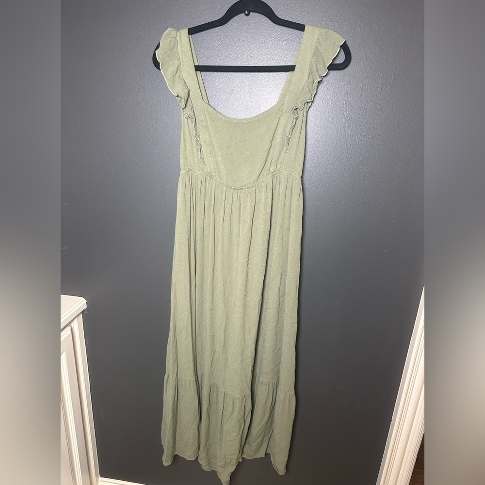 🛍️ 3FOR20 | SHEIN |‎ Sage Green Maxi Dress | Open Back Detail | Medium